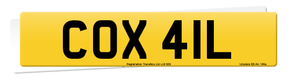 Registration number COX 41L